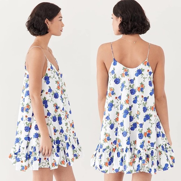 Caroline Constas Laurel Dress in White Blue Vacation Floral. Worn once. - Picture 3 of 8